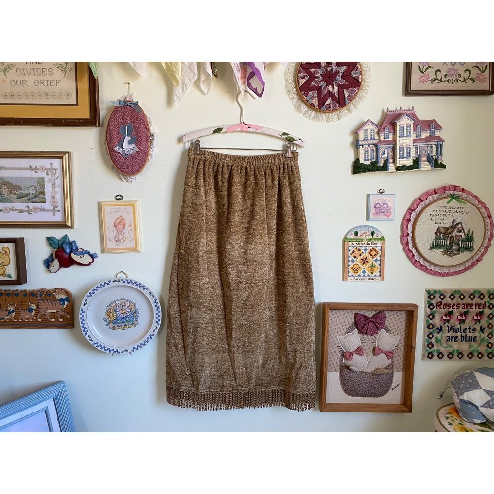 90's/Y2K VTG deadstock‎ Indigo Moon fringe blanket skirt